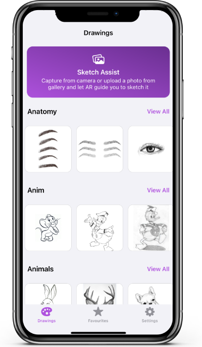 CamSketch AR Drawing App Interface